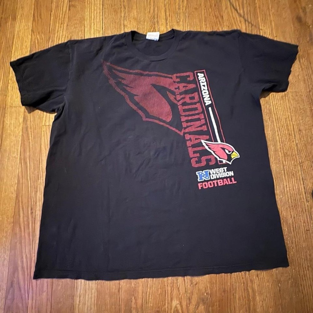 Vintage NFL Arizona Cardinals T-Shirt‎ Team Apparel West Division Black Fan Tee